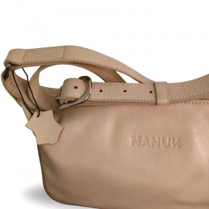 Bolso bandolera de piel bovina "MALDIVAS" crema