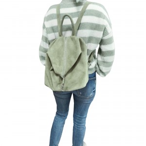 Mochila de ante verde pastel "ETIOPIA"