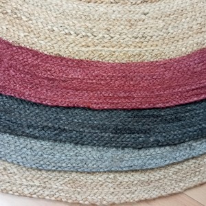 Alfombra de YUTE redonda, 120cm - GRIS OSCURO