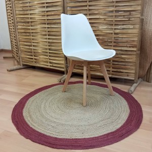 Alfombra de YUTE redonda en BURDEOS 120cm