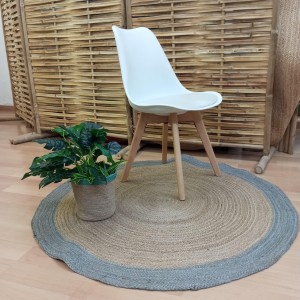 Catifa de jute rodona 120cm PLATA