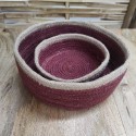 Conjunto de 4 manteles y posavasos de yute, acabado Plateado