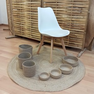 ¡Conjunto en promoción! Alfombra redonda de 120cm + Cestas + Maceteros