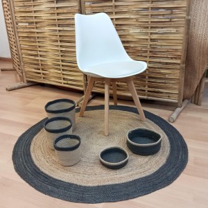 ¡Conjunto en promoción! Alfombra redonda de 120cm + Cestas + Maceteros